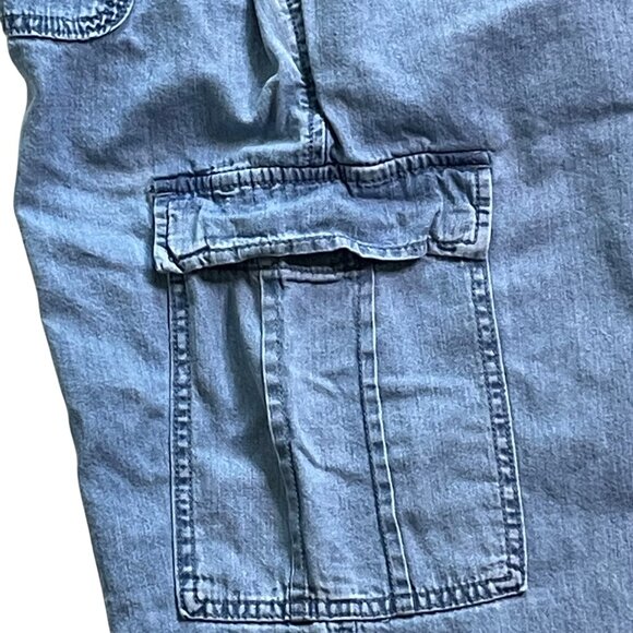 American Eagle Womens Blue Cargo Pants Size 8 Regular Elastic Waist Vintage u - Picture 8 of 15